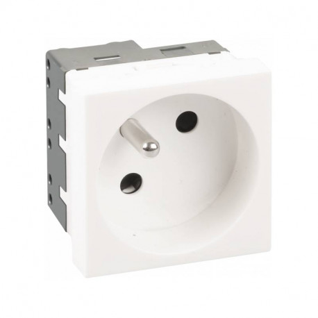 Prise de courant 2P+T Optima Eur'Ohm - 45x45mm - 16A - Blanc