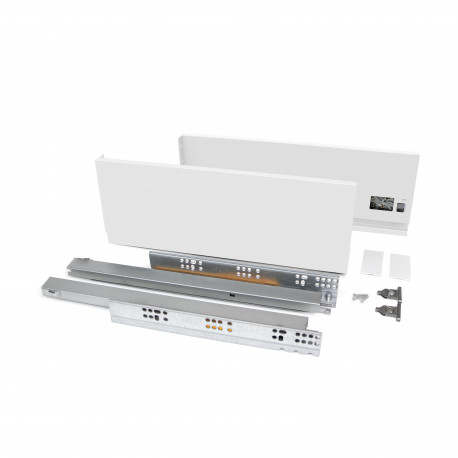 Kit de tiroir pour cuisine et sdb Vertex Emuca - H. 131mm - P. 500mm - Acier - Blanc