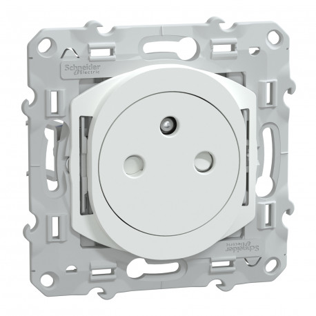 Prise électrique affleurante Ovalis Schneider Electric - Griffes montées - 2P+T - 16A - 250V - Blanc