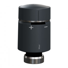 Vanne thermostatique connectée Wiser Schneider Electric- Pour radiateur eau chaude - IP30 - Piles - M30x1.5 - Noir