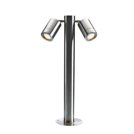 Borne Steelo Europole - Double orientation - GU10 - Inox - Sans ampoule