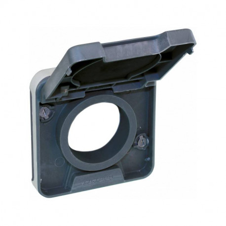 Adaptateur avec couvercle Oxxo Eur'Ohm - Pour prise Comète - Encastré - Gris - IP55