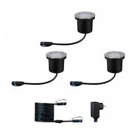 Kit de 3 spots encastrés Plug & Shine Floor Paulmann - IP67 - 2200K - 3x4,5W - Anthracite