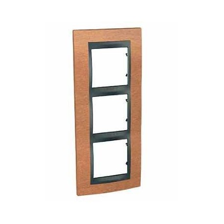 Plaque Unica Top - Cerisier avec liseré graphite 6 modules - Verticale / entraxe 57mm