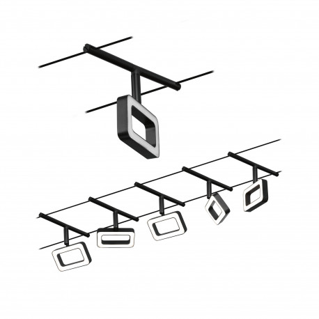 Frame Kit de base 5x280lm 5x4,8W 3000K 230/12V Noir mat/Chrome - CorDuo