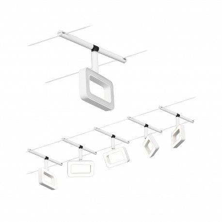 Frame Kit de base 5x280lm 5x4,8W 3000K 230/12V Blanc dépoli/Chrome - CorDuo
