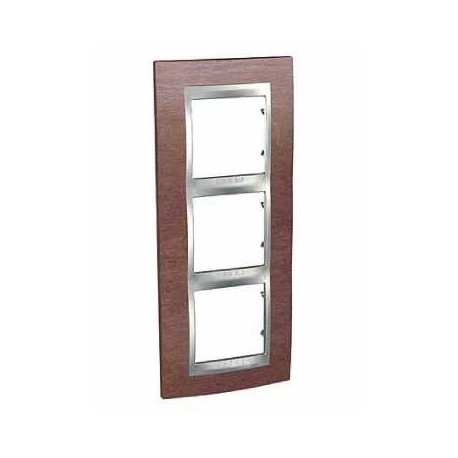 Plaque Unica Top - Tabac avec liseré aluminium 6 modules - Verticale / entraxe 57mm