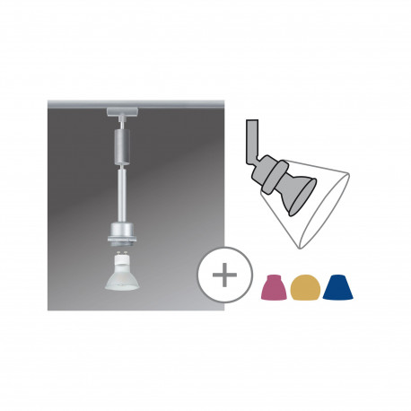 Suspension Urail Basic-Pendulum PAULMANN 1x3,5W GZ10 2 700K Chrome mat