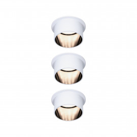 Kit de 3 spots encastrés ronds Gil Coin Paulmann - Fixes - 6W - 2700K - IP44 - Blanc/Noir - 3-Step-Dim