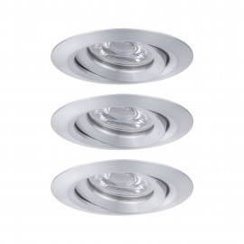 Lot de 3 spots encastrés orientables Nova Mini avec LED COIN Paulmann - 3x4W - 2700K - Alu tourné