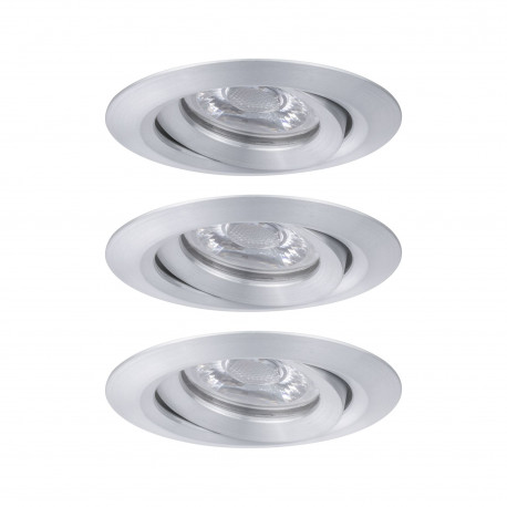 Lot de 3 spots encastrés orientables Nova Mini avec LED COIN Paulmann - 3x4W - 2700K - Alu tourné