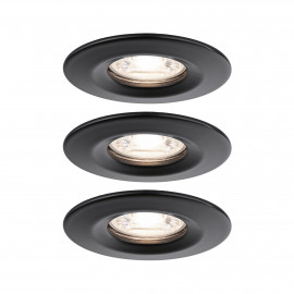 Lot de 3 spots encastrés fixes Nova Mini avec LED COIN Paulmann - 3x4W - 2700K - Noir mat