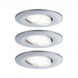 Kit de 3 spots LED rond orientables Calla Paulmann - IP65 - 5.2W - 4000K - Chrome - Dimmable