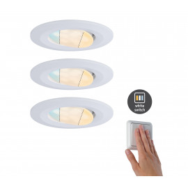 Kit de 3 spots LED ronds orientables CCT Calla Paulmann - IP65 - 5.5W - 2700 à 6500K - Blanc - Non dimmable