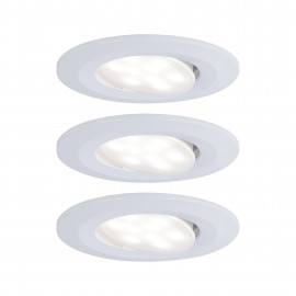 Kit de 3 spots LED ronds orientables Calla Paulmann - IP65 - 6W - 4000K - Blanc - Non dimmable