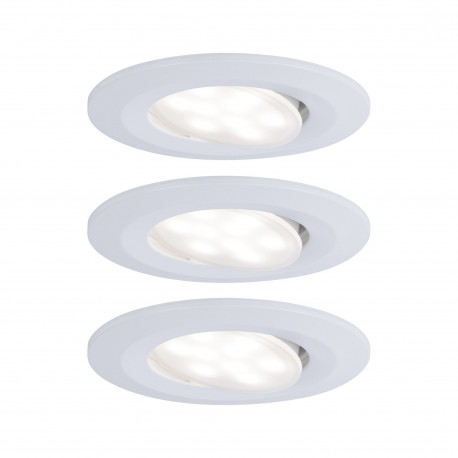Kit de 3 spots LED ronds orientables Calla Paulmann - IP65 - 6W - 4000K - Blanc - Non dimmable