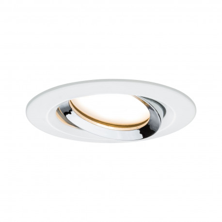 Spot encastré LED Nova Plus Paulmann 1x6W IP65 Coin 2700K Blanc dépoli, Chrome