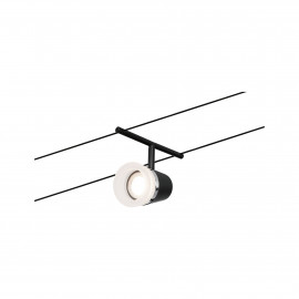 Spot individuel Cone pour câbles tendus CorDuo Paulmann - 10W max - 12V - GU5,3 - IP20 - Noir & chrome - Non dimmable