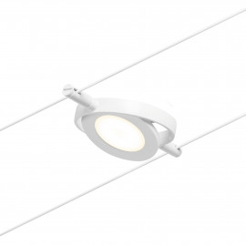 Spot individuel RoundMac pour câbles tendus CorDuo Paulmann - 4.5W max - 12V - 3000K - Blanc - Non dimmable
