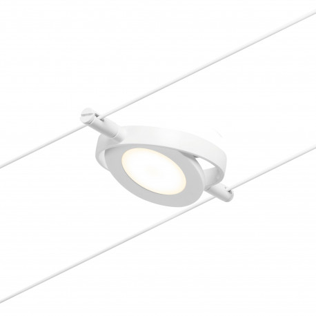 Spot individuel RoundMac pour câbles tendus CorDuo Paulmann - 4.5W max - 12V - 3000K - Blanc - Non dimmable