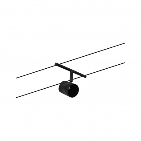 Spot individuel Cup pour câbles tendus CorDuo Paulmann - 10W max - 12V - GU5,3 - IP20 - Noir & chrome - Non dimmable