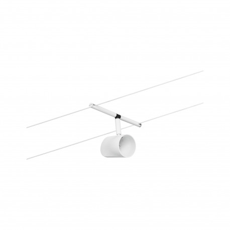 Spot individuel Cup pour câbles tendus CorDuo Paulmann - 10W max - 12V - GU5,3 - IP20 - Blanc dépoli - Non dimmable