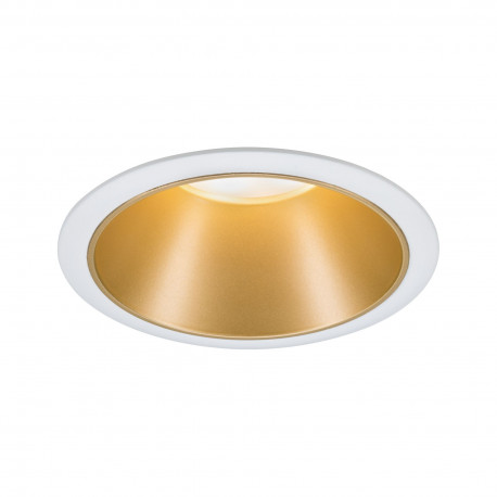 Spot encastré rond Cole Coin Paulmann - Fixe - 6W - 2700K - IP44 - Blanc/ Doré - 3-Step-Dim