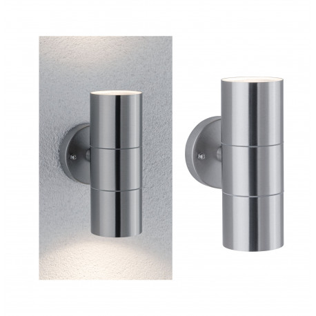Kit de 2Applique d'extérieur Flame Paulmann IP44 GU10 Acier inoxydable brossé