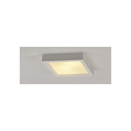 Plafonnier GL 104 E27 25W x2 acier platre verre blanc