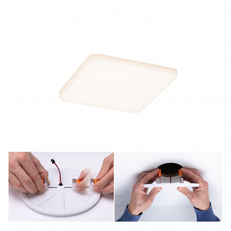 Panneau encastré LED Veluna VariFit Paulmann 1x8,5W IP44 3000K Satiné