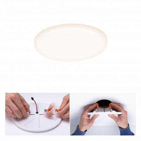 Panneau encastré LED Veluna VariFit Paulmann 1x8,5W IP44 3000K Satiné