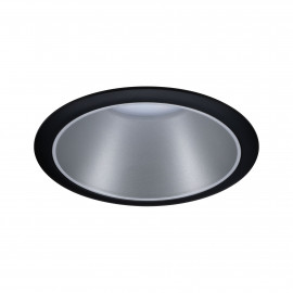 Spot encastré rond Cole Paulmann -10W max - GU10 - 230V - IP23 - Noir mat/Argent - Dimmable