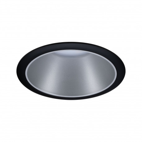Spot encastré rond Cole Paulmann -10W max - GU10 - 230V - IP23 - Noir mat/Argent - Dimmable