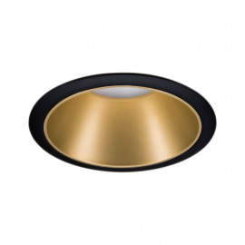 Spot encastré rond Cole Paulmann -10W max - GU10 - 230V - IP23 - Noir mat/Doré - Dimmable