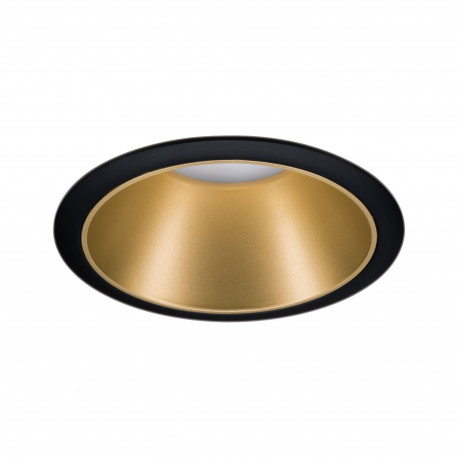 Spot encastré rond Cole Paulmann -10W max - GU10 - 230V - IP23 - Noir mat/Doré - Dimmable