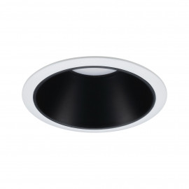 Spot encastré rond Cole Paulmann -10W max - GU10 - 230V - IP23 - Blanc/Noir mat - Dimmable