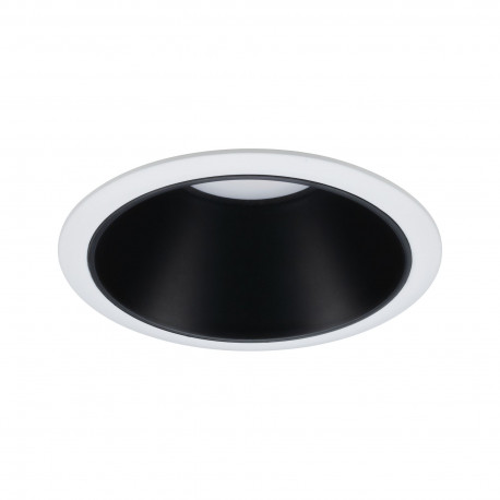 Spot encastré rond Cole Paulmann -10W max - GU10 - 230V - IP23 - Blanc/Noir mat - Dimmable