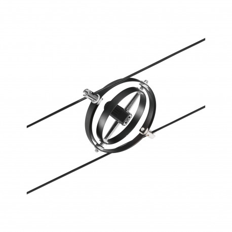 Spot individuel Cardan pour câbles tendus CorDuo Paulmann - 10W max - 12V - GU5,3 - IP20 - Noir & chrome - Non dimmable