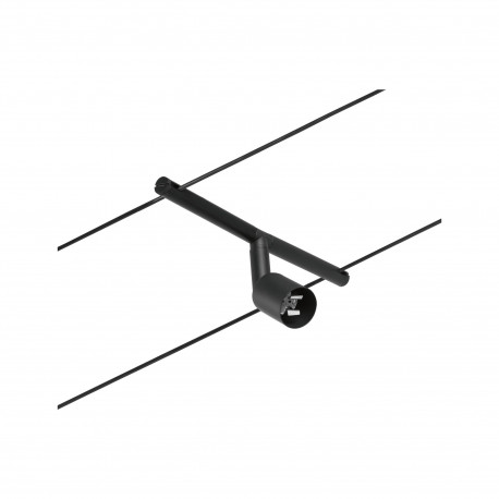 Spot individuel Salt pour câbles tendus CorDuo Paulmann - 10W max - 12V - GU5,3 - IP20 - Noir & chrome - Non dimmable