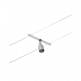 Spot individuel Salt pour câbles tendus CorDuo Paulmann - 10W max - 12V - GU5,3 - IP20 - Chromé mat - Non dimmable