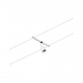 Spot individuel Salt pour câbles tendus CorDuo Paulmann - 10W max - 12V - GU5,3 - IP20 - Blanc & chrome - Non dimmable