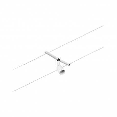 Spot individuel Salt pour câbles tendus CorDuo Paulmann - 10W max - 12V - GU5,3 - IP20 - Blanc & chrome - Non dimmable