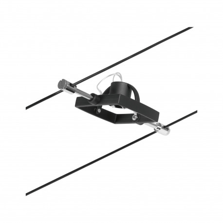 Spot individuel Mac II pour câbles tendus CorDuo Paulmann - 10W max - 12V - GU5,3 - IP20 - Noir & chrome - Dimmable