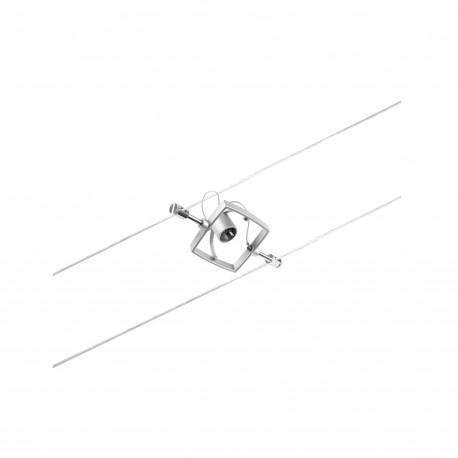 Spot individuel Mac II pour câbles tendus CorDuo Paulmann - 10W max - 12V - GU5,3 - IP20 - Chrome mat - Dimmable