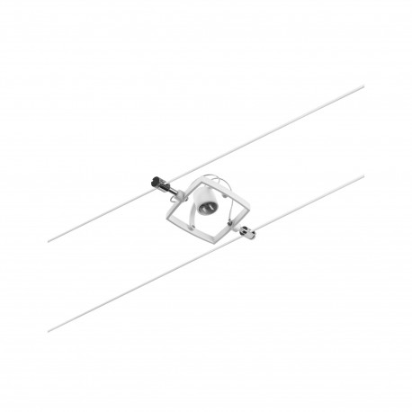 Spot individuel Mac II pour câbles tendus CorDuo Paulmann - 10W max - 12V - GU5,3 - IP20 - Blanc & chrome - Dimmable