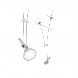 Spot individuel Comet pour câbles tendus CorDuo Paulmann - 50W max - 12V - GU5,3 - IP20 - Chrome mat - Dimmable