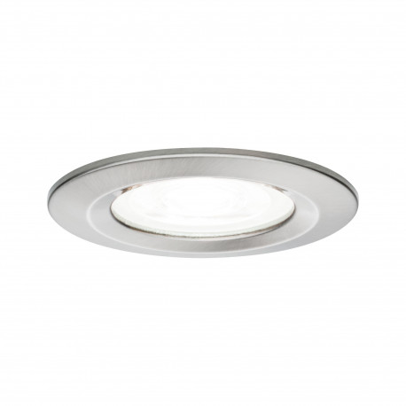 Spot encastré fixe Nova LED Paulmann - Rond - GU10 - 6.5W - 4000K - IP44 - Acier brossé