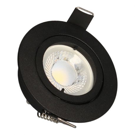 Spot encastré fixe SPT201 Arlux - GU10 - 5W - 2700K - 380Lm - ø85mm - Noir
