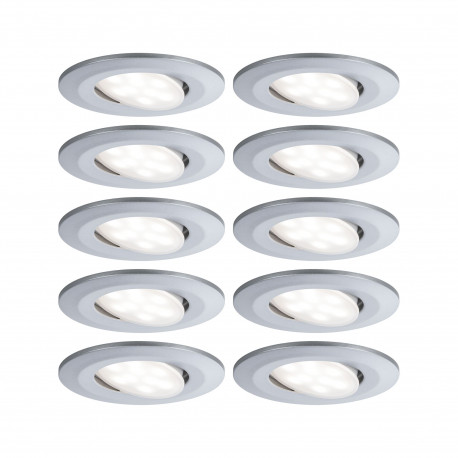 Kit de 10 spots LED encastrés orientables Calla Paulmann - 10x6W - IP65 - 4000K - Chrome mat