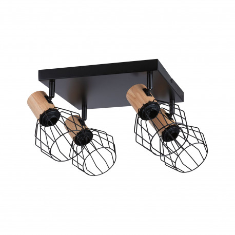 Spot orientable 4 flammes Lanka Paulmann - 4x20W max - E14 - IP20 - Noir/bois - Dimmable